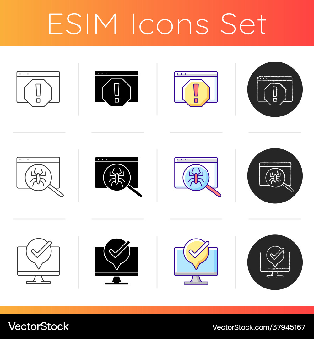 Computer issues icons set Computer issues icons set vector image
