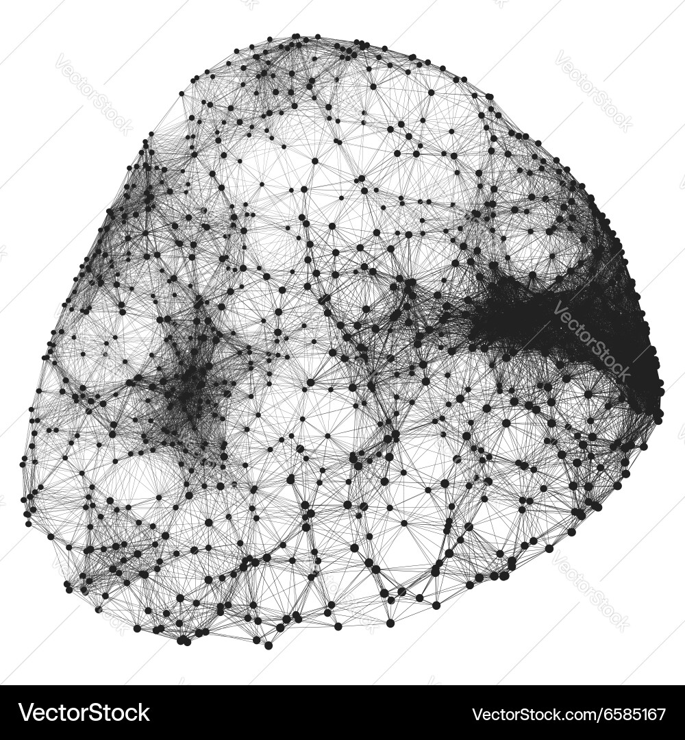 Connection structure wireframe vector image