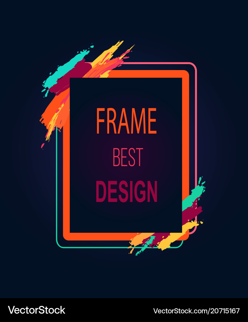 Frame best design rectangular bright border icon Vector Image