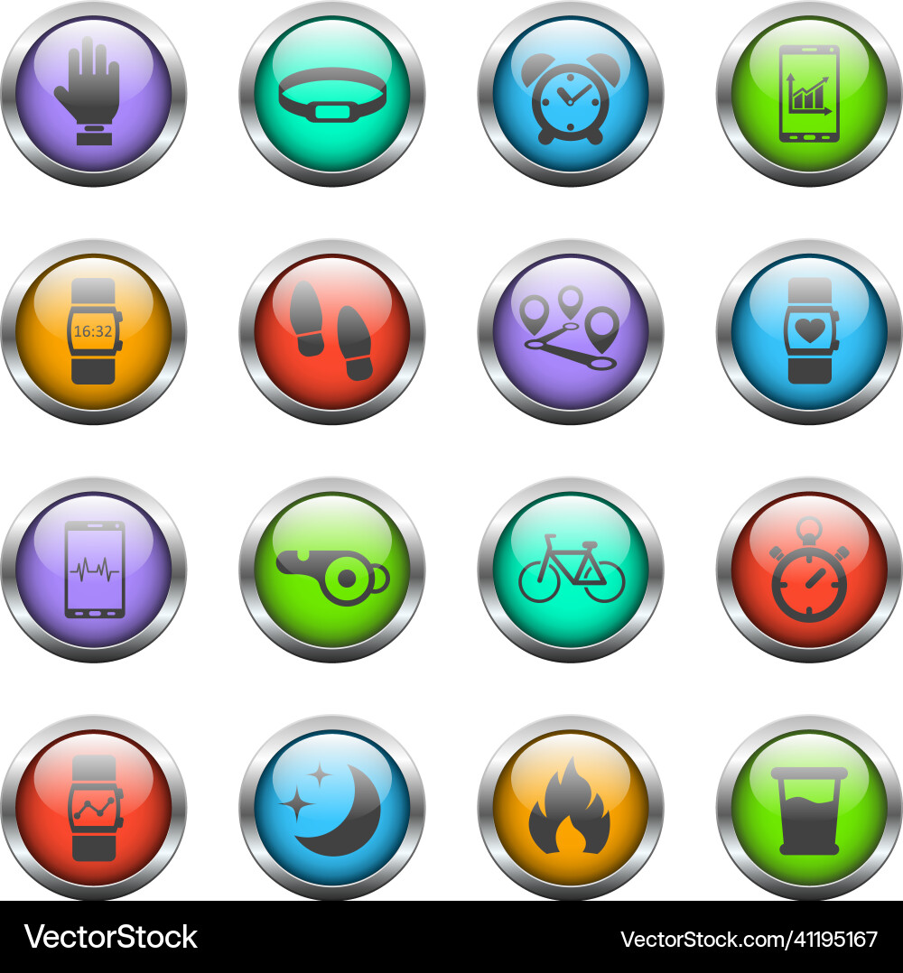 Monitoring apps icon set Vector Image
