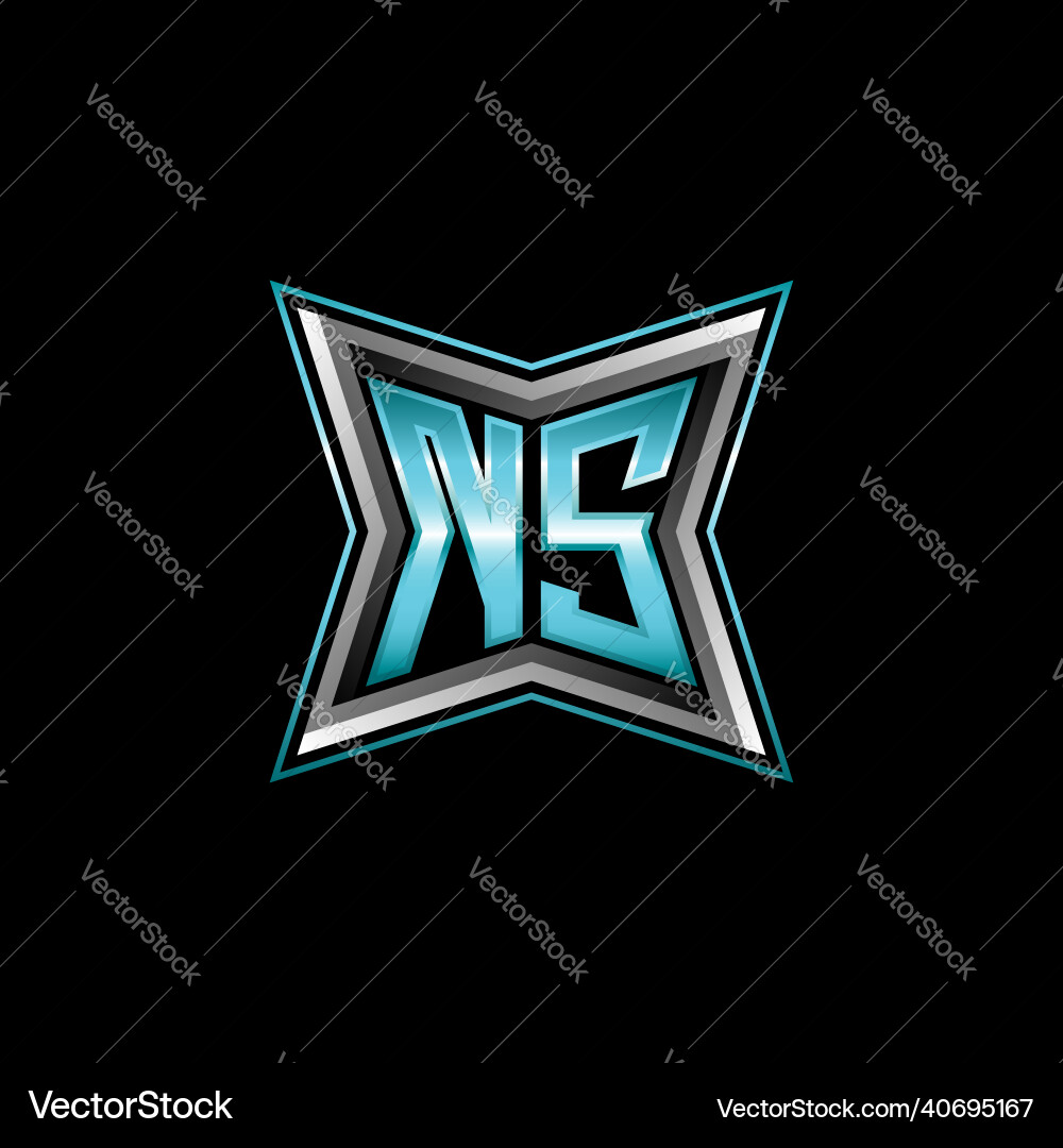 Ns logo monogram geometric modern design Vector Image