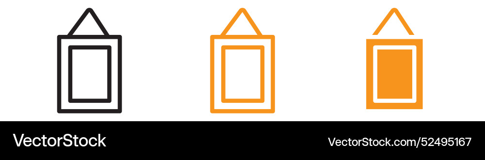 Photo frame icon set picture display for home Vector Image