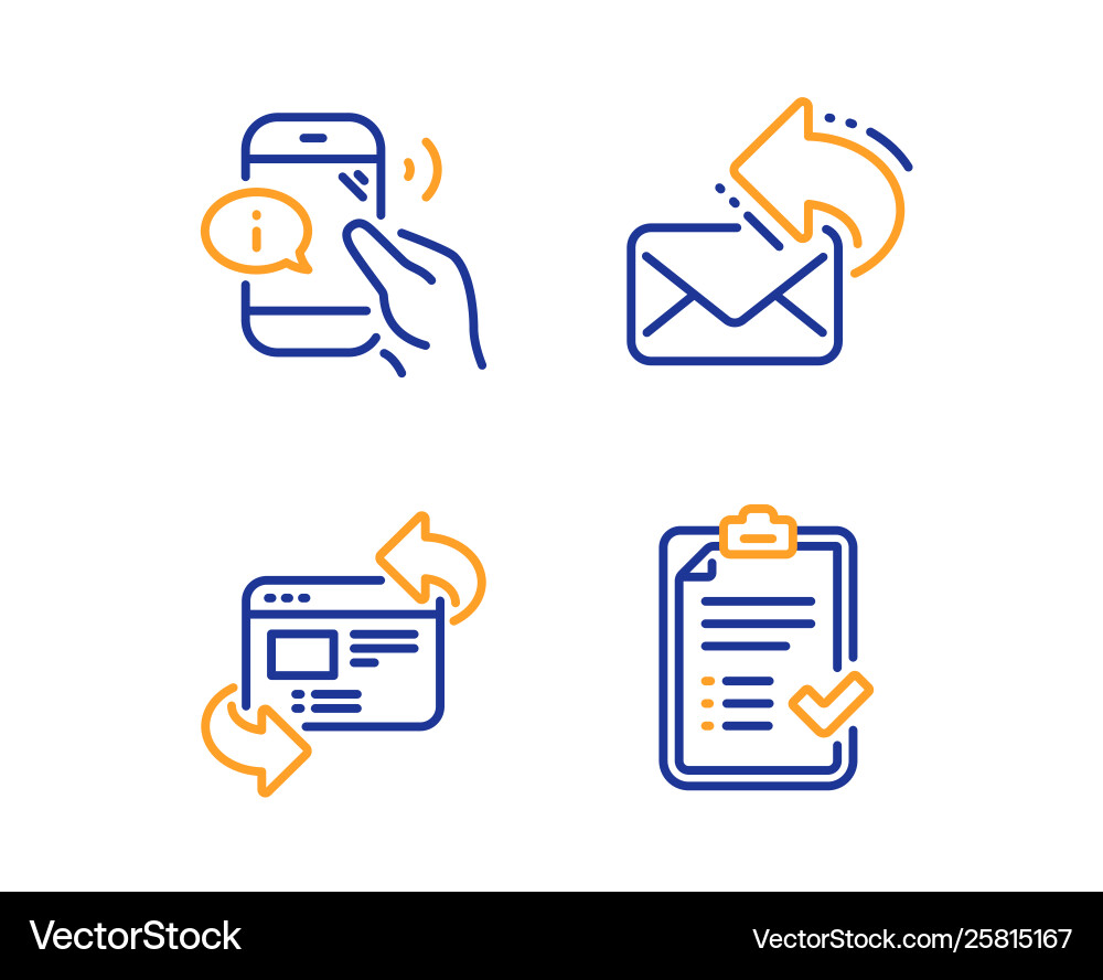 Refresh website call center and share mail icons Vector Image