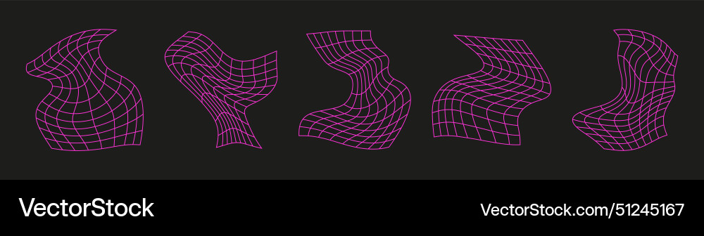 Retro 90s grid 3d elements and lines in dinamic Retro 90s grid 3d elements and lines in dinamic vector image