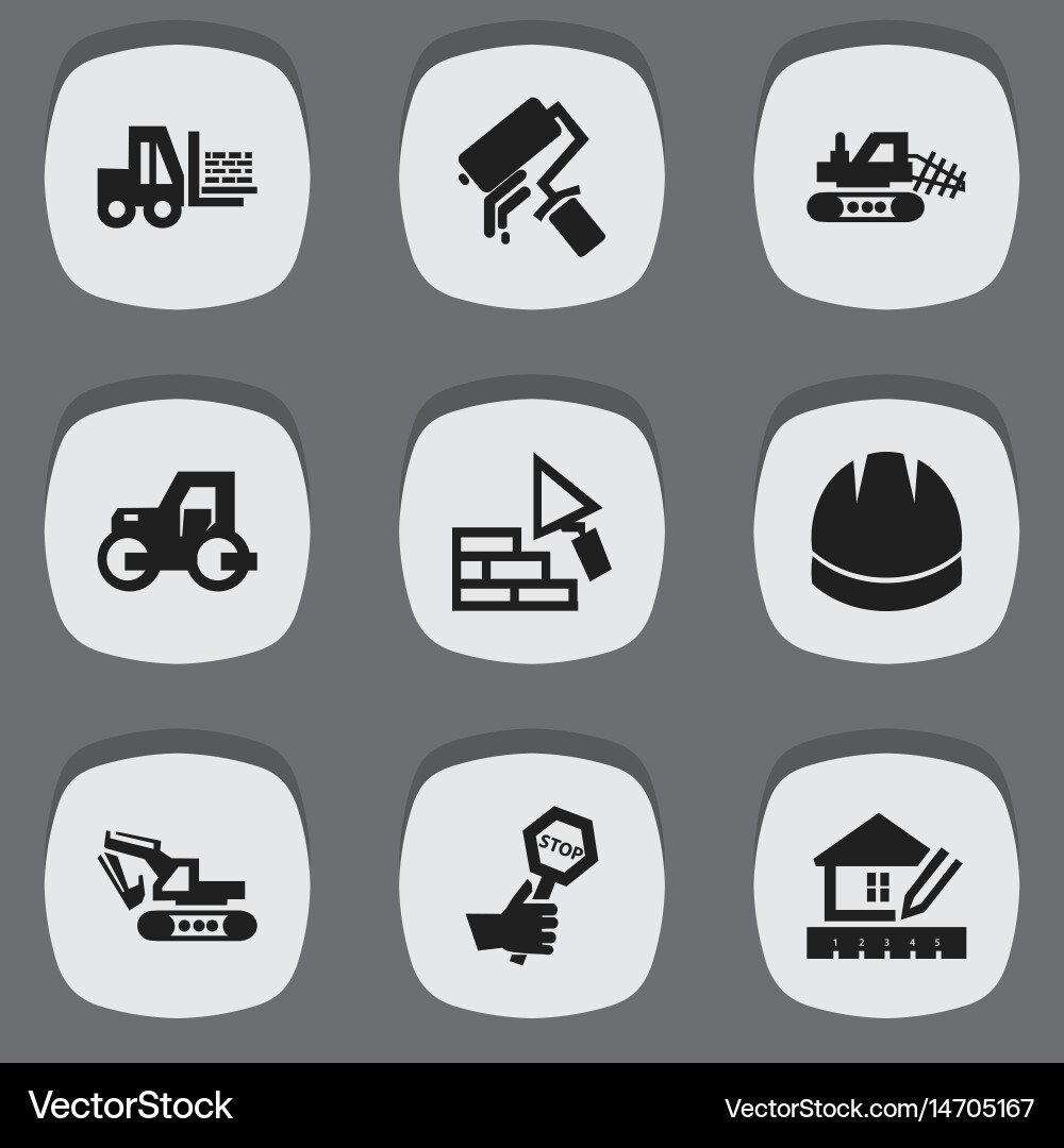 Set of 9 editable structure icons includes Vector Image