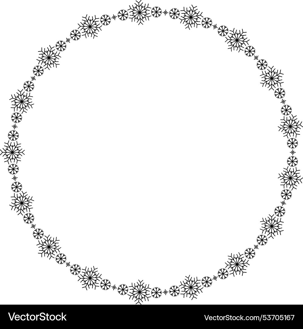 Snowflake circle frame winter round Snowflake circle frame winter round vector image