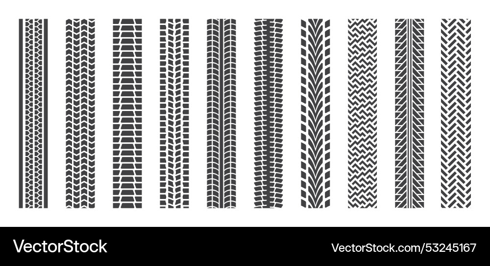 Tire track wheel tread pattern car truck Vector Image
