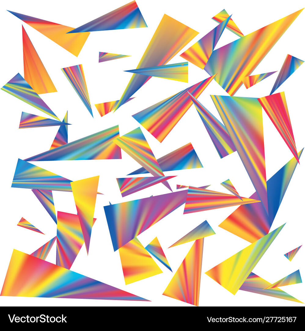 Triangles shards color waves top set vector image