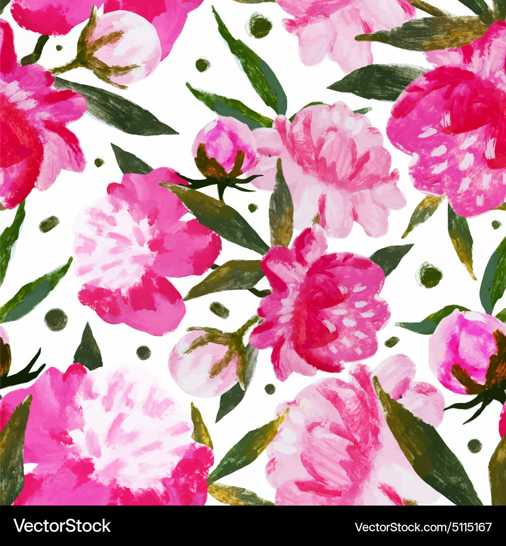 Watercolor Floral Pattern Vector Image
