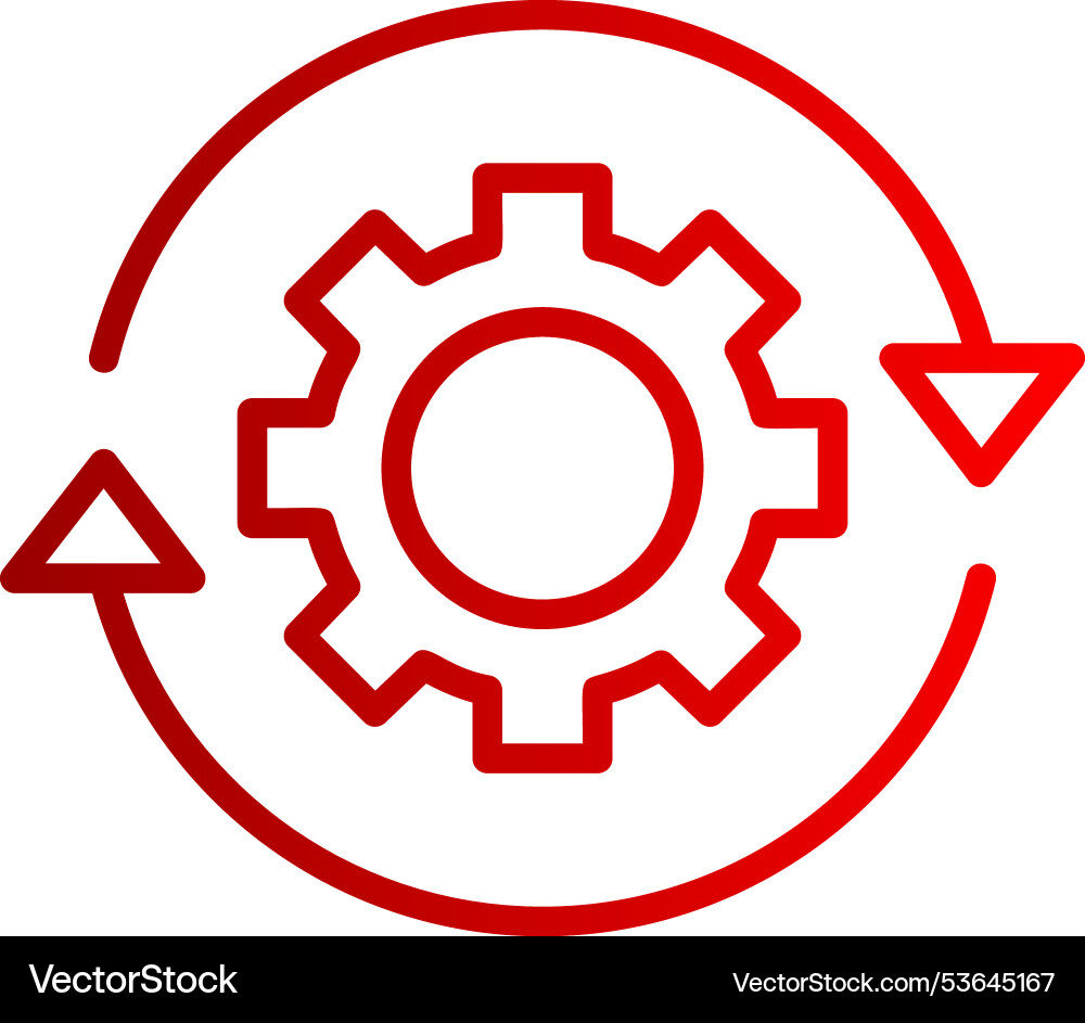Workflow line gradient icon vector image