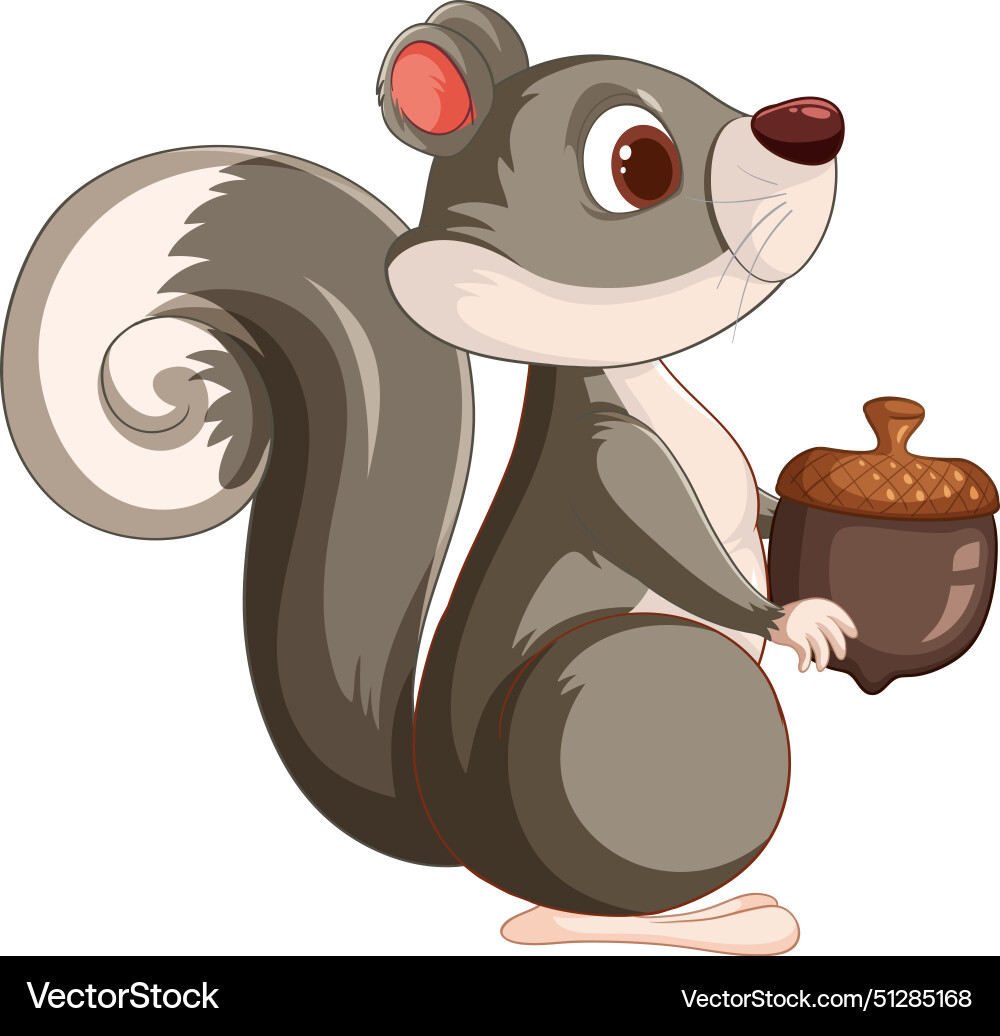 A squirrel with an acorn A squirrel with an acorn vector image