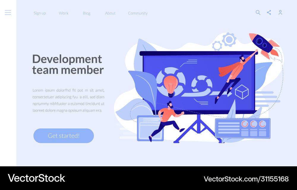 Agile project managementconcept landing page Agile project managementconcept landing page vector image