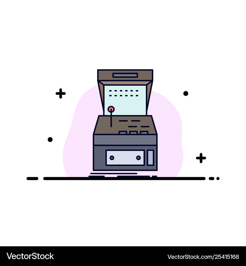 Arcade console game machine play flat color icon Arcade console game machine play flat color icon Vector Image