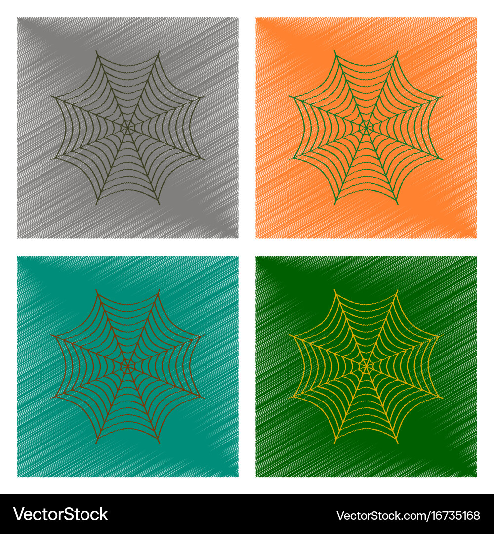 Assembly flat shading style icon spider web vector image