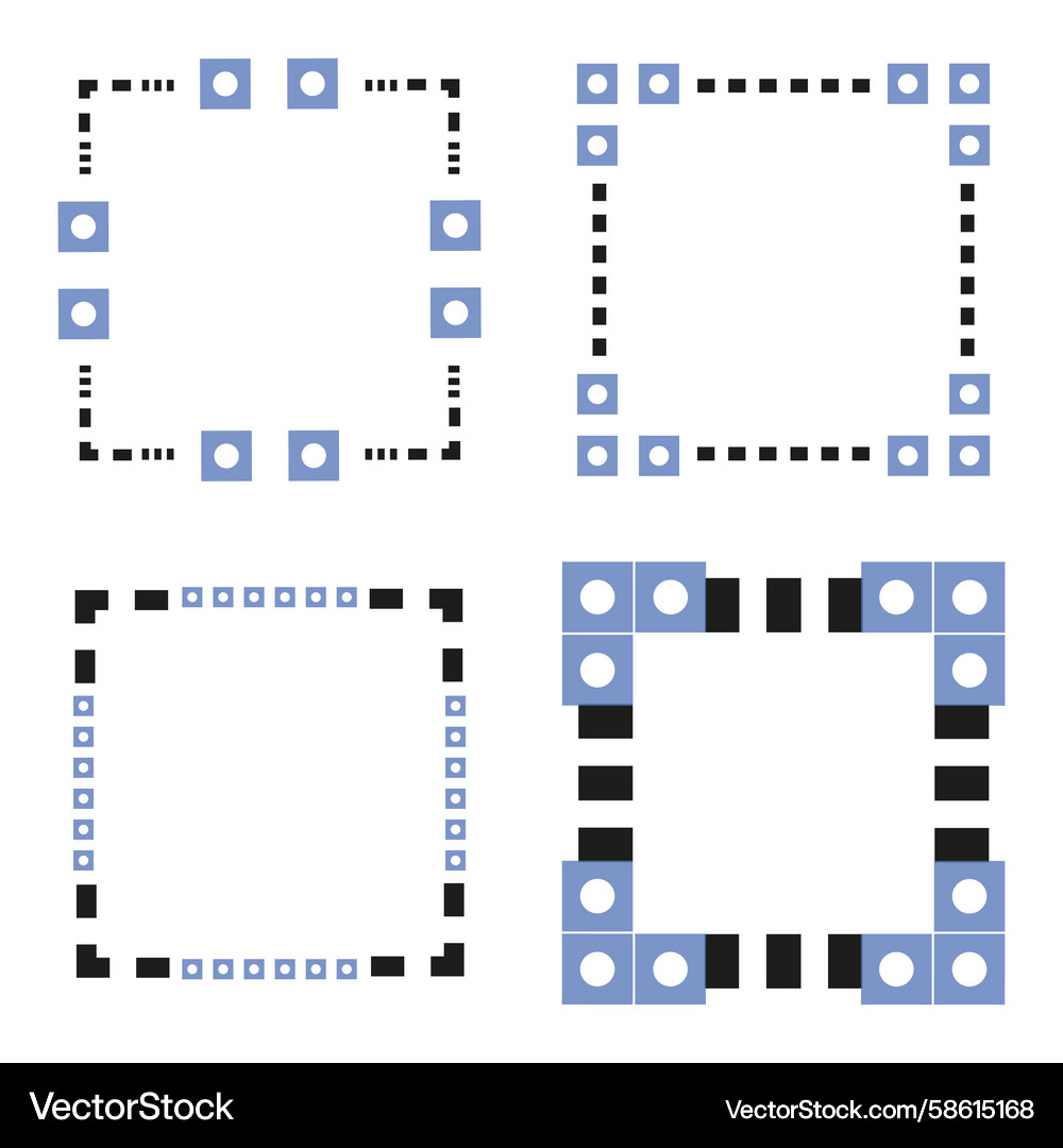 Blue frame icon calm border symbol grid pattern Vector Image