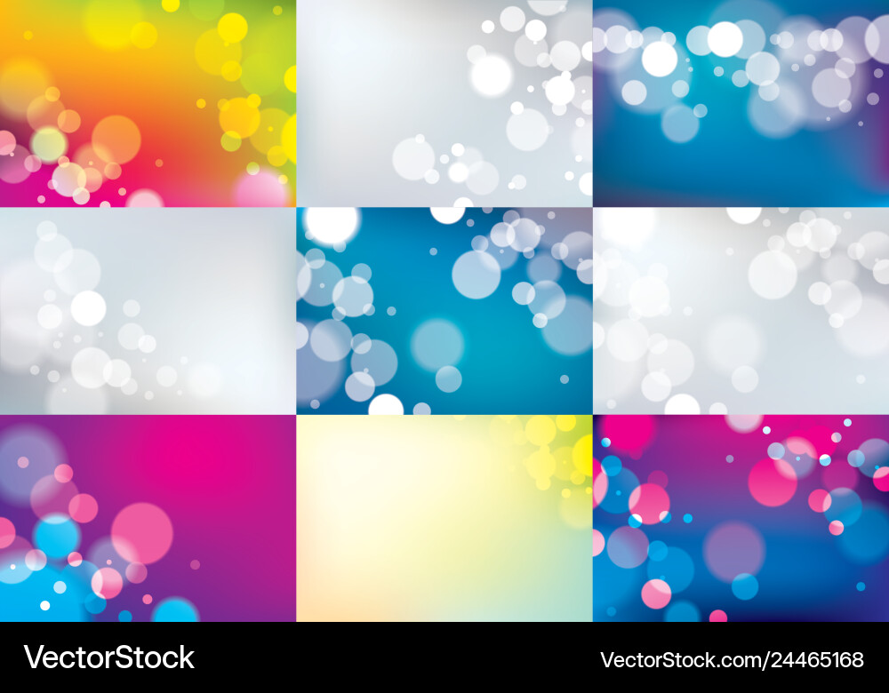 Blurred lights backgrounds set bokeh effect Vector Image