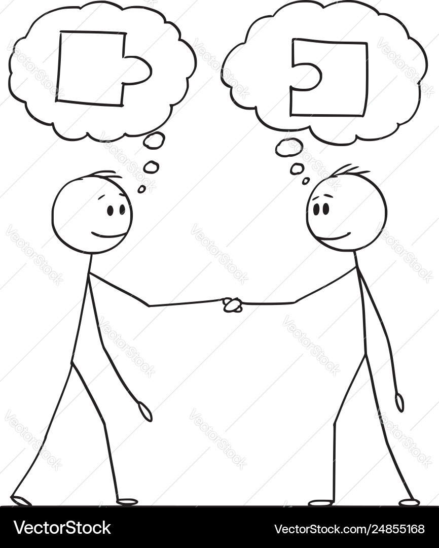 Cartoon two men or businessmen politicians Cartoon two men or businessmen politicians vector image