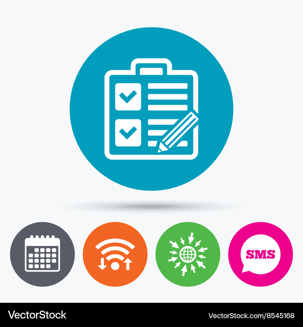 Checklist sign icon control list symbol Vector Image