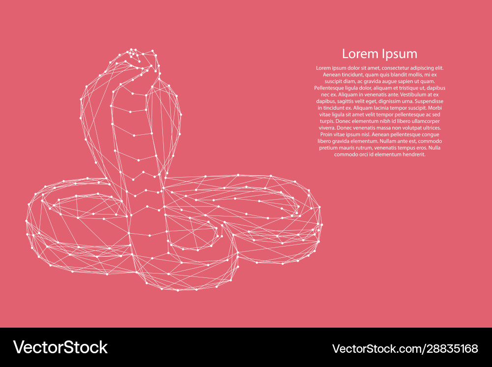 Cobra in a rack with parted ribs form Cobra in a rack with parted ribs form Vector Image