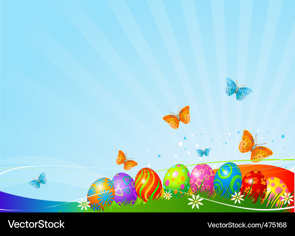 Colorful Easter Meadow Vector Image
