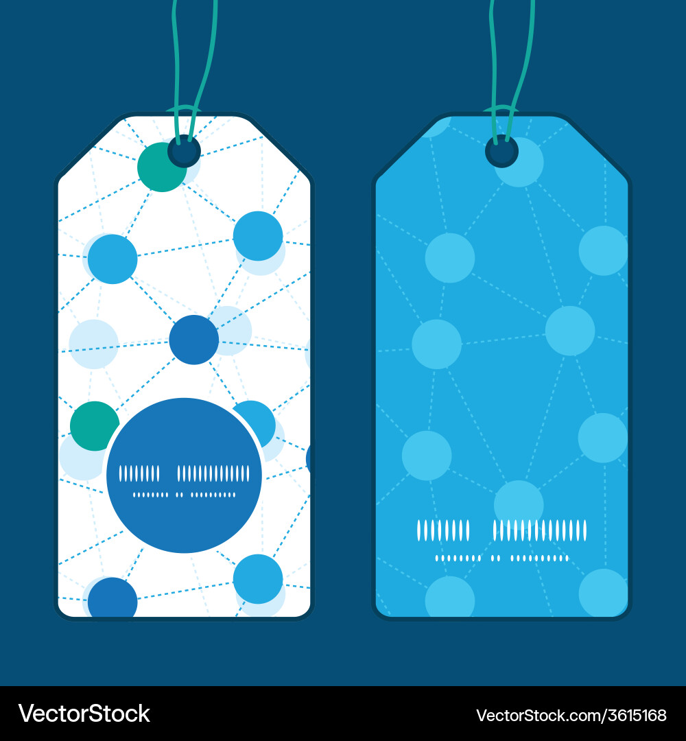 Connected dots vertical round frame pattern tags vector image