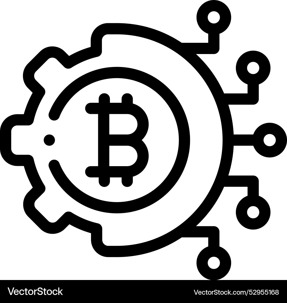 Cryptography icon thin linear style design Cryptography icon thin linear style design vector image