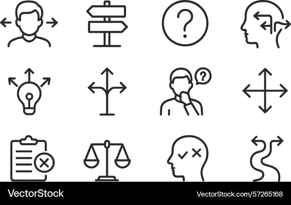 Decision making process with various Decision making process with various vector image