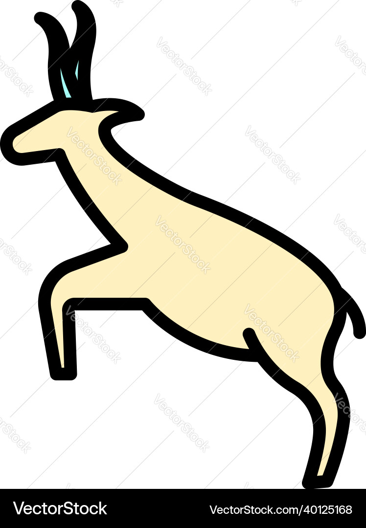 Gazelle Symbol Farbe Umriss Gazelle Symbol Farbe Umriss vektorbild