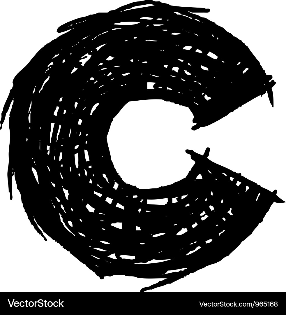 Hand-Drawn 'C' Character Sketch Vector Image