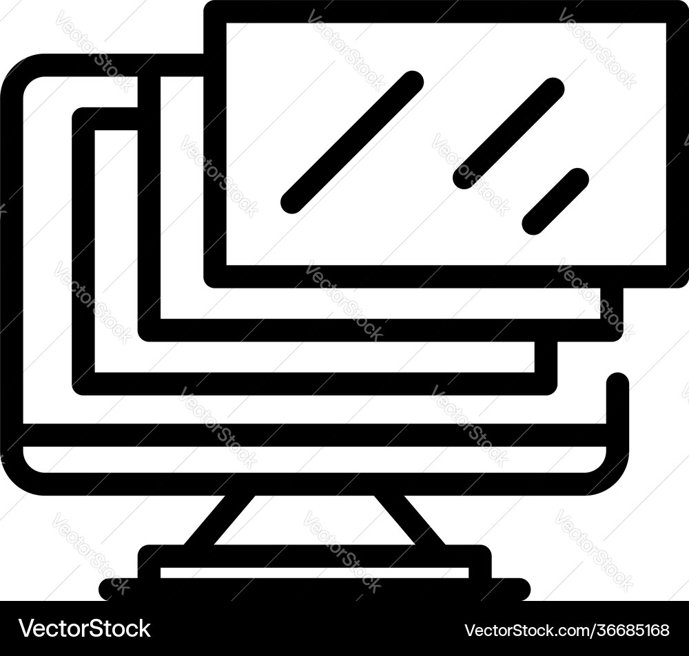 Monitor web interface icon outline style Monitor web interface icon outline style vector image