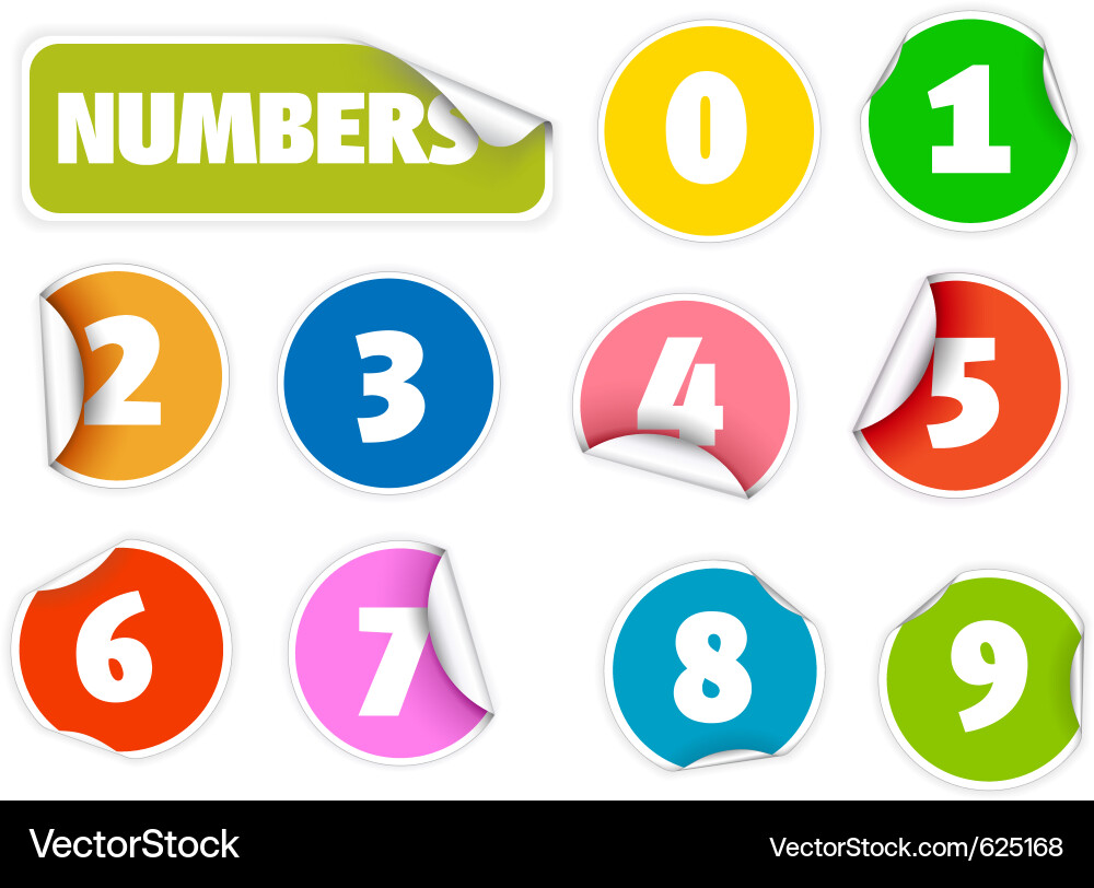 Number Stickers Collection vector image