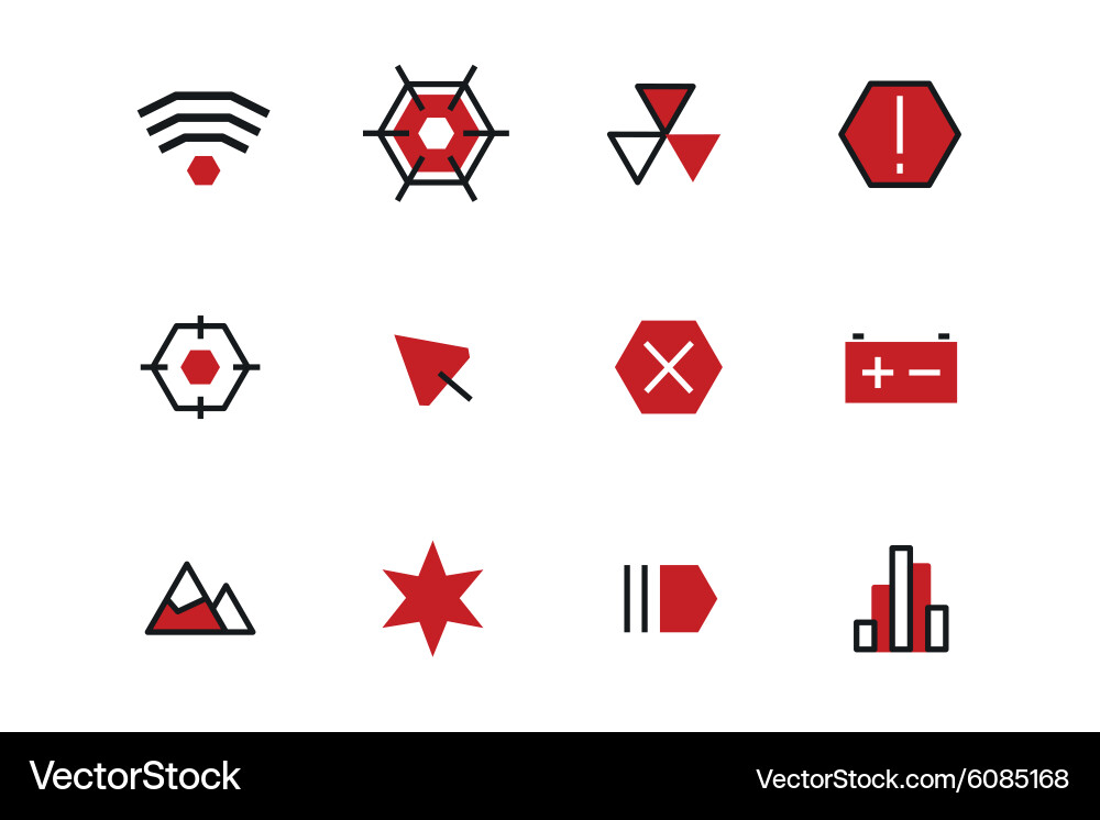 Outline ui technology icons set Vector Image