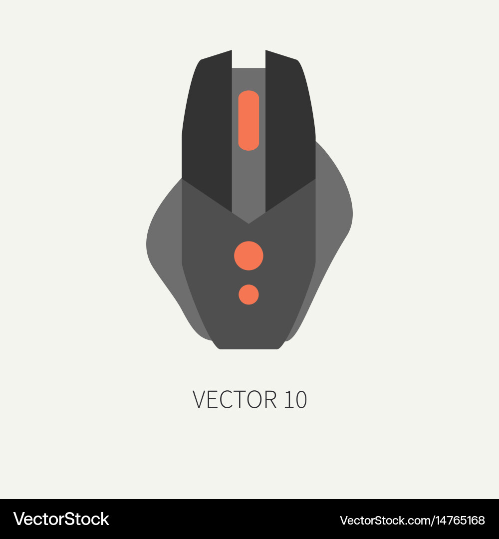 Plain flat color computer part icon mouse Vector Image