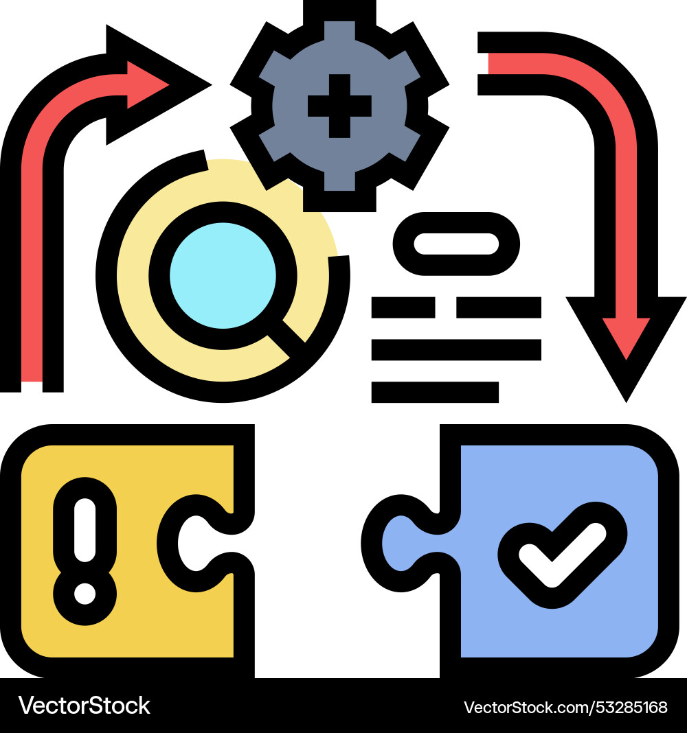 Problem solving business process color icon Problem solving business process color icon vector image