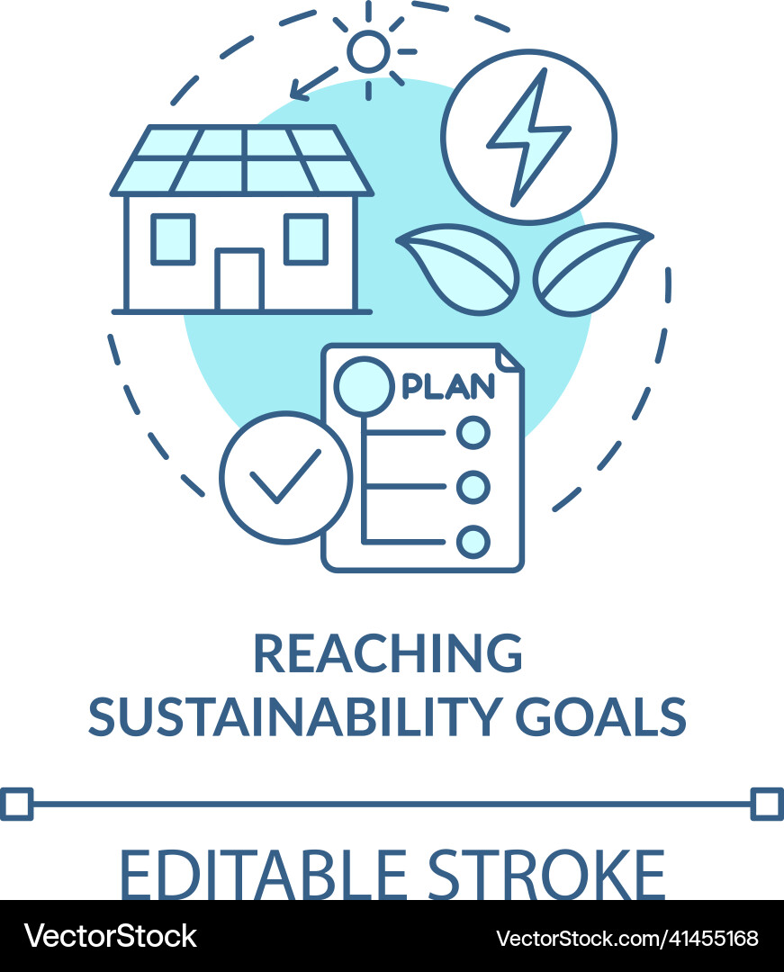 Reaching sustainability goals turquoise concept Reaching sustainability goals turquoise concept vector image