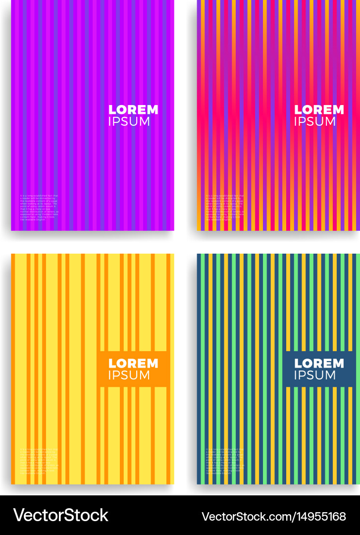Set of abstract cards with layers overlap vector image