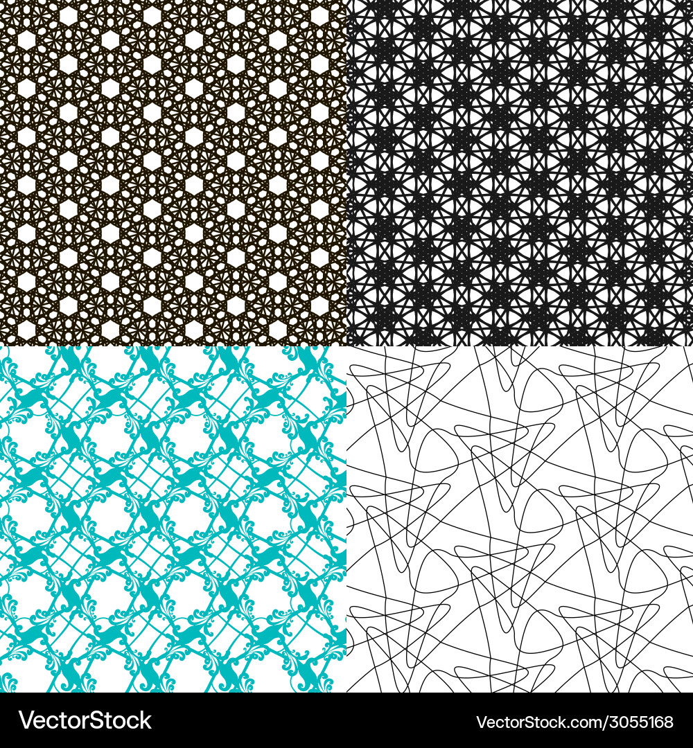 Set of geometric pattern in op art design Vector Image