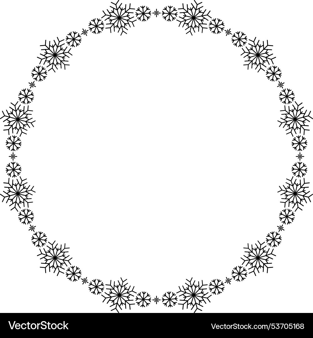 Snowflake circle frame winter round Snowflake circle frame winter round vector image