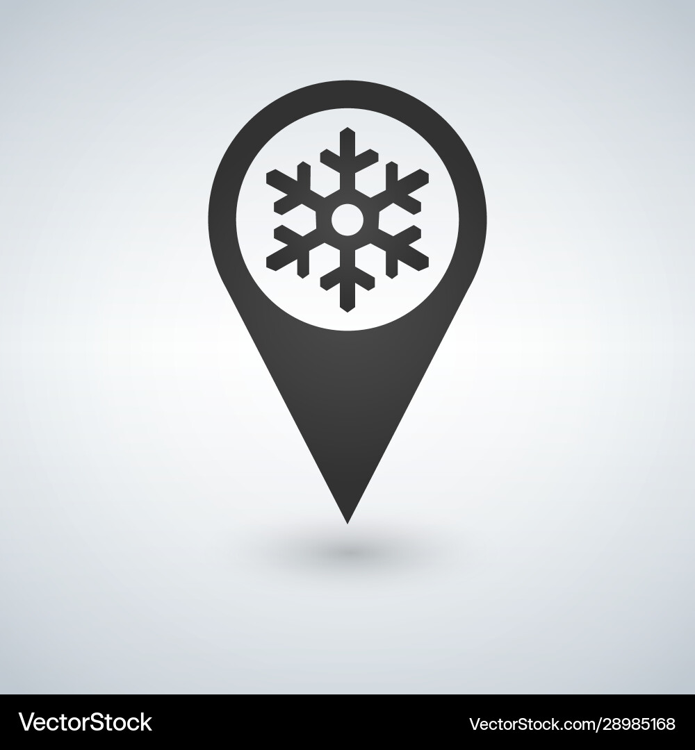 Snowflake Map Location Icon vector image