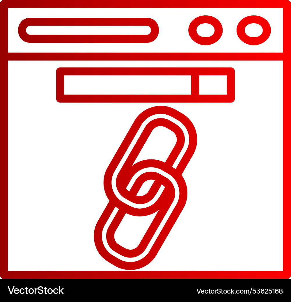 Url line gradient icon vector image