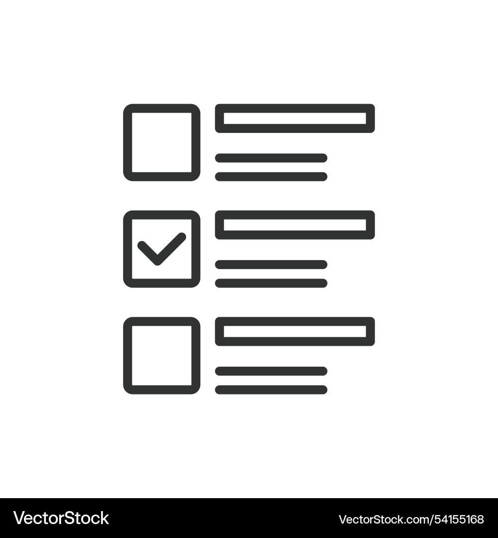 Vote list icon in line design Vote list icon in line design Vector Image