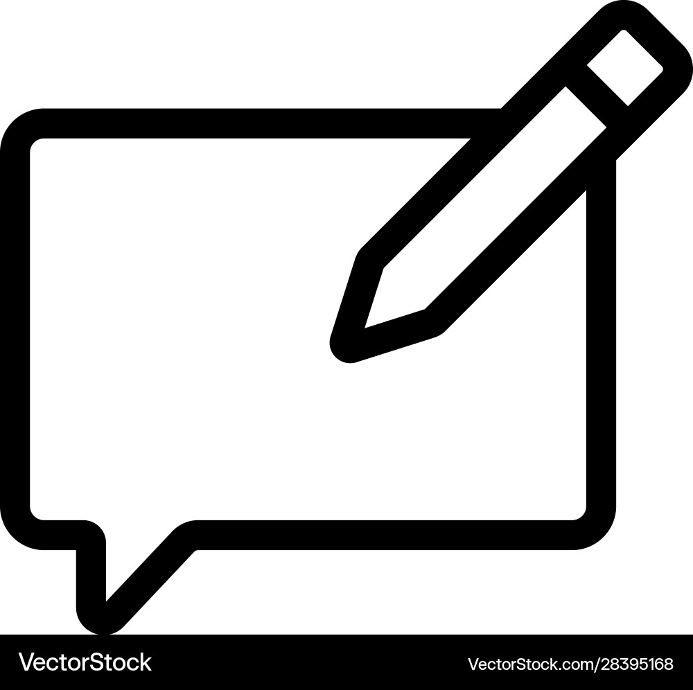 Write a message icon isolated contour Write a message icon isolated contour Vector Image