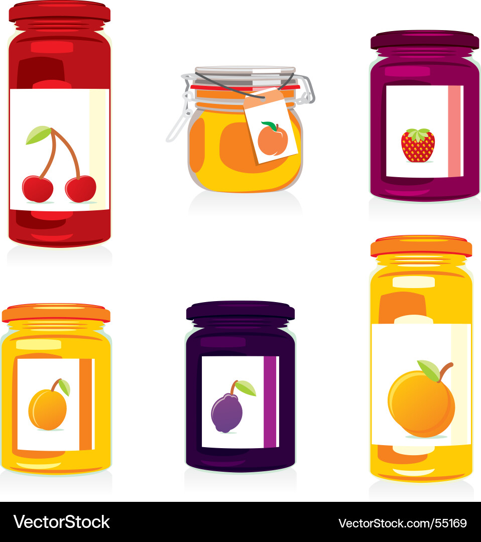 Assorted Jam Jars Collection vector image