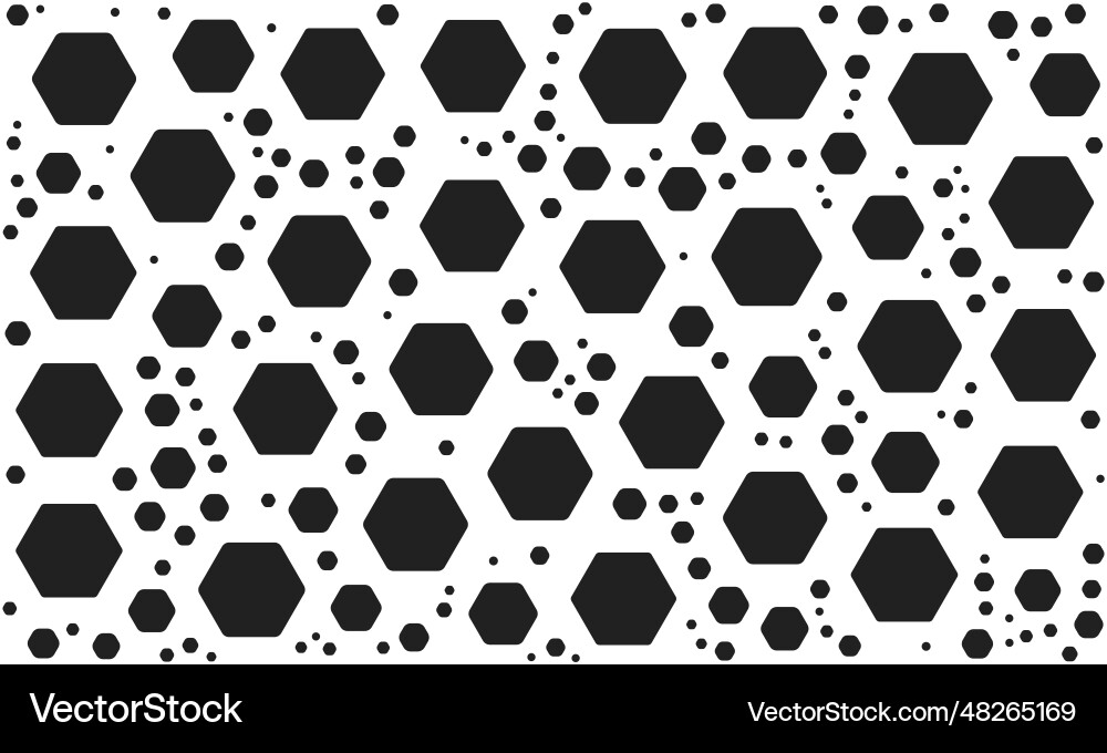 Black and white random hexagon pattern Black and white random hexagon pattern vector image