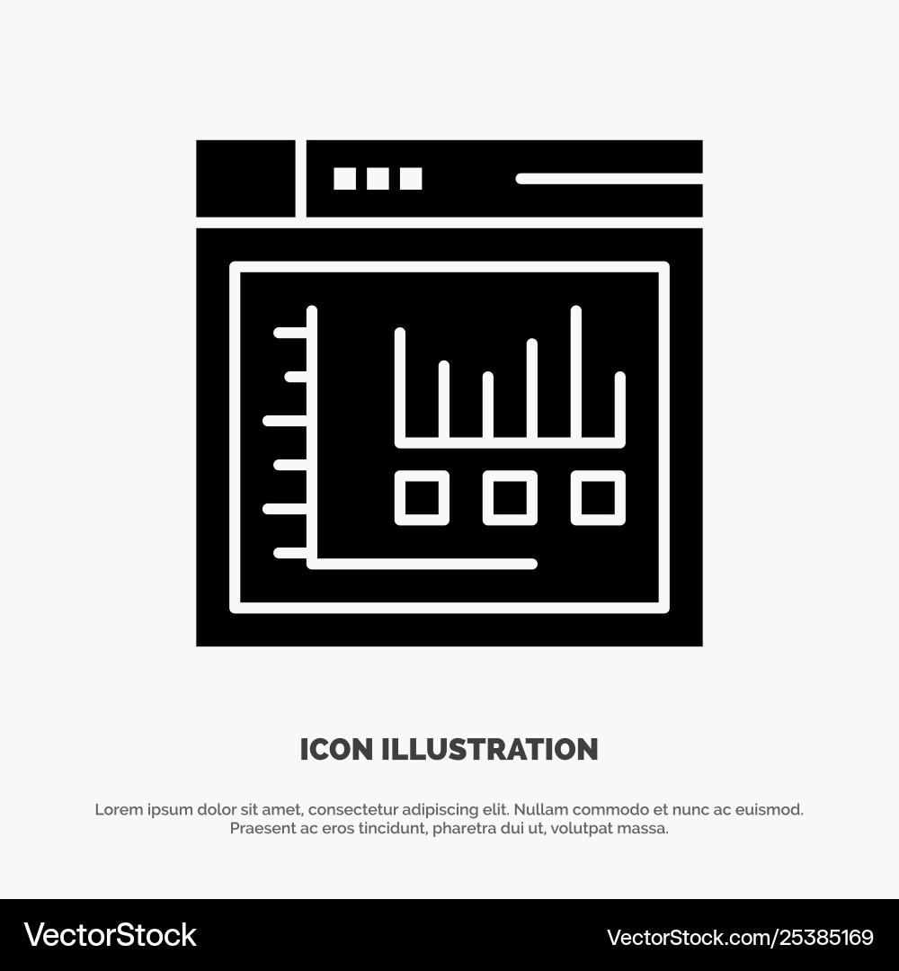 Browser internet web static solid black glyph icon Vector Image