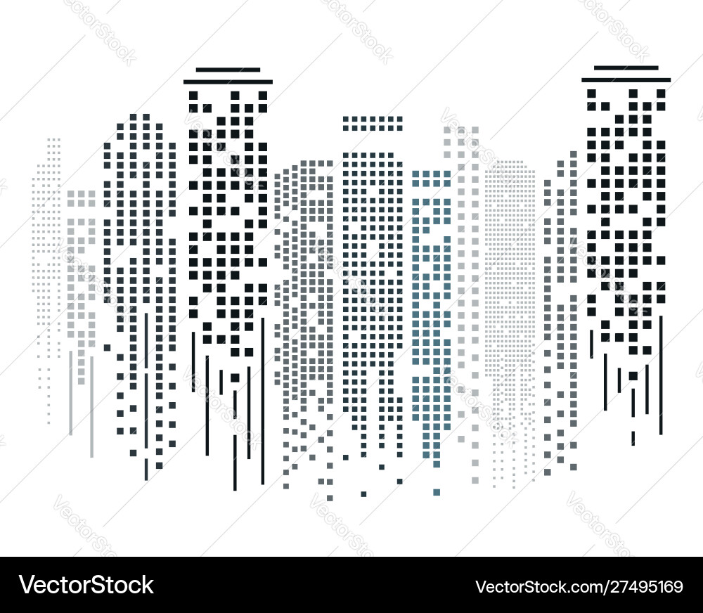 Cityscape silhouette in flat design on white Cityscape silhouette in flat design on white vector image