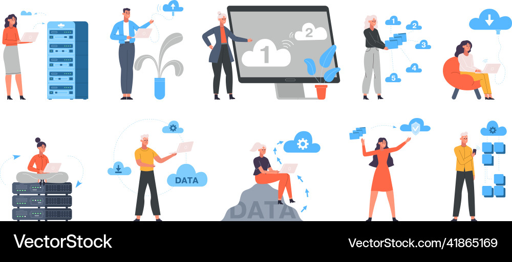 Cloud system online data storage and Cloud system online data storage and vector image