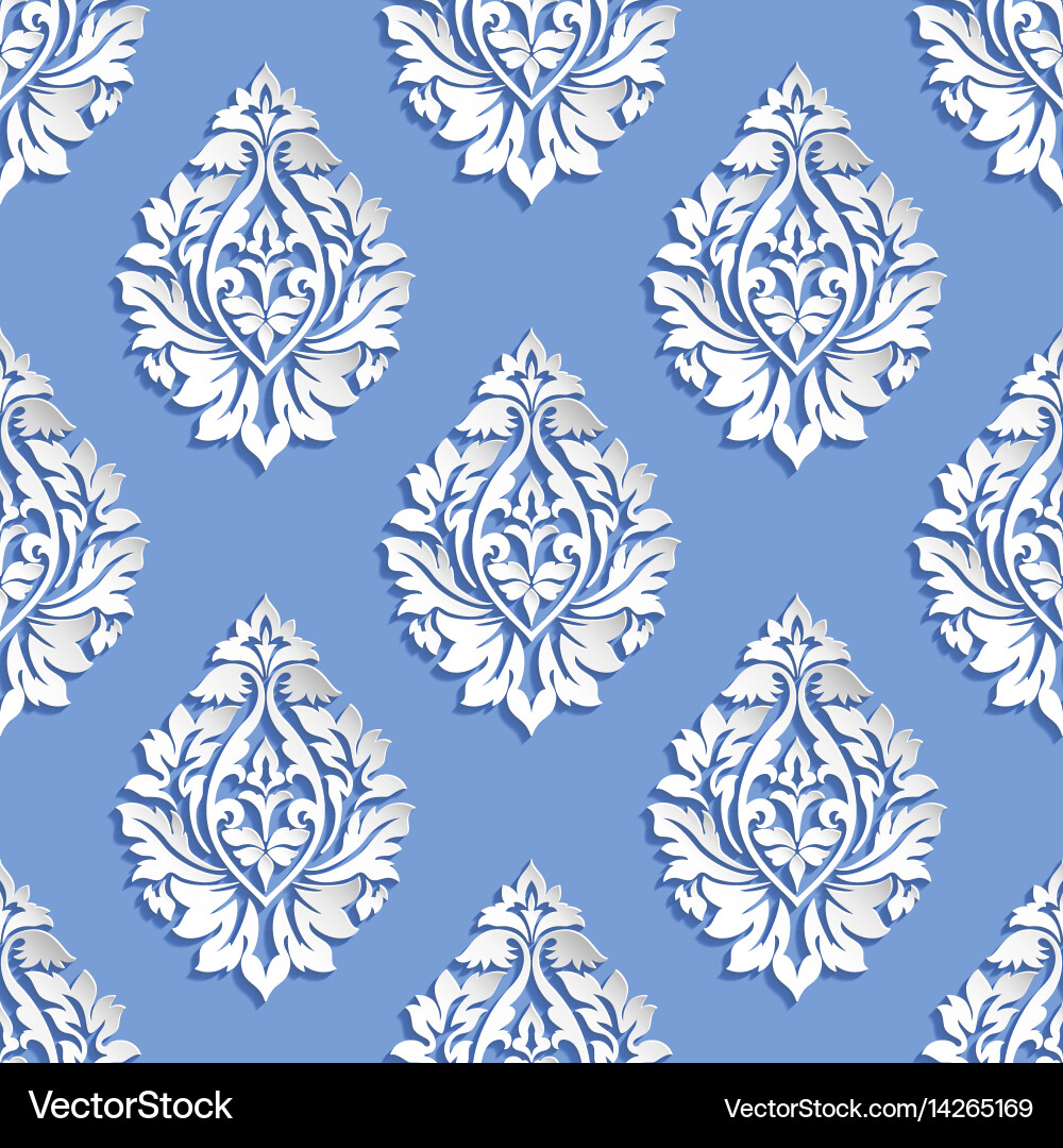 Elegant Damask Pattern Background Vector Image