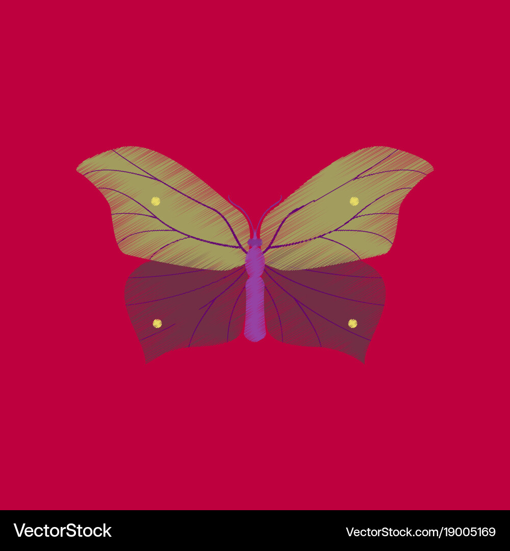 Flat shading style icon butterfly Vector Image