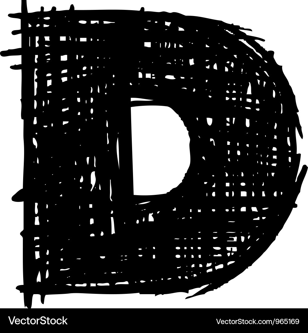 Hand Drawn Character Font - Sketch Style Vector Image